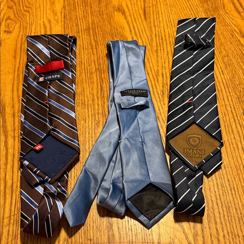 Chaps Brown and Blue Striped Ties